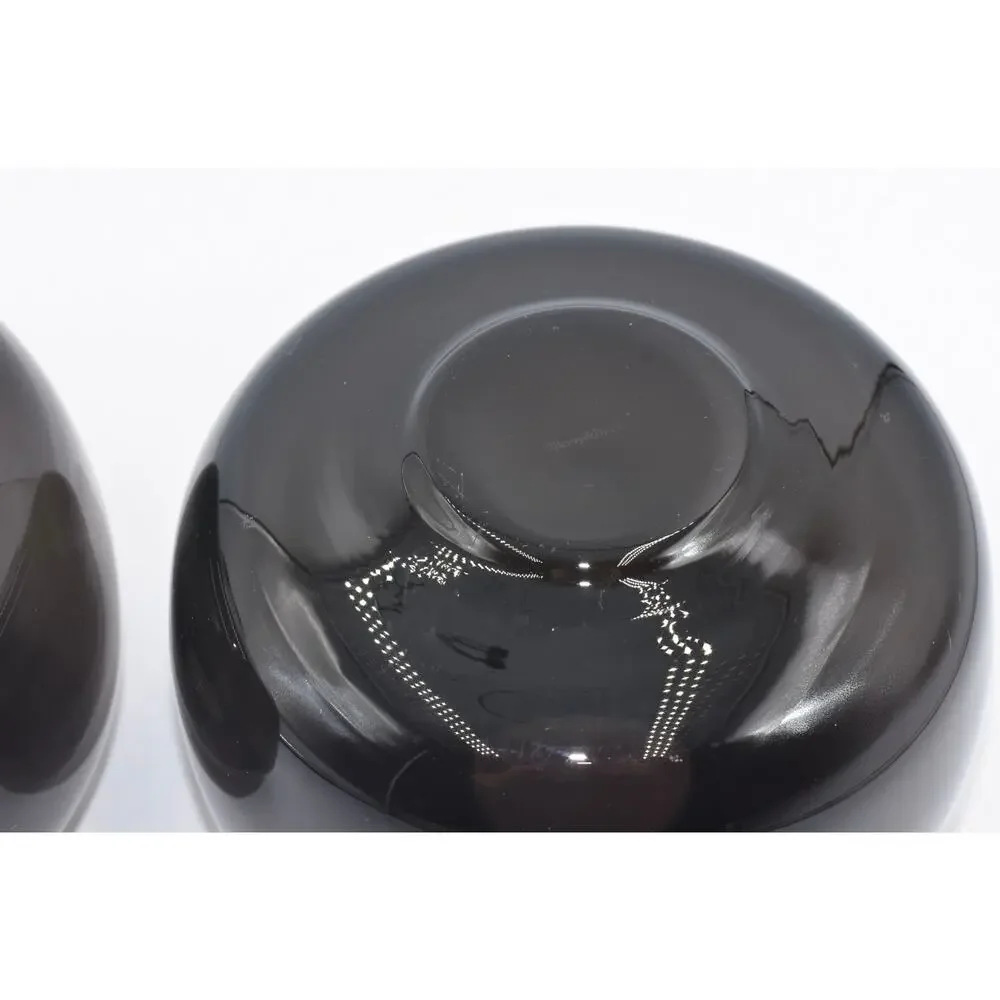 Villeroy & Boch Vintage 1970s, Minimalist Round Art Glass Orb Vase 2pc Set
